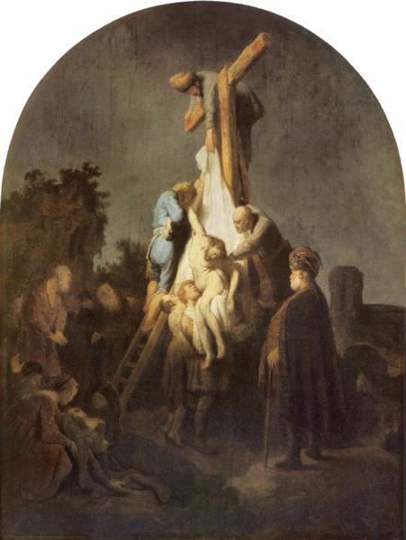 Rembrandt van rijn The Deposition. France oil painting art